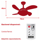 Ventilador de Teto Ventax Uno Mini 4 Pás-127v