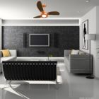 Ventilador De Teto Venti-delta New Light Led 3 Pás Marrom/cob