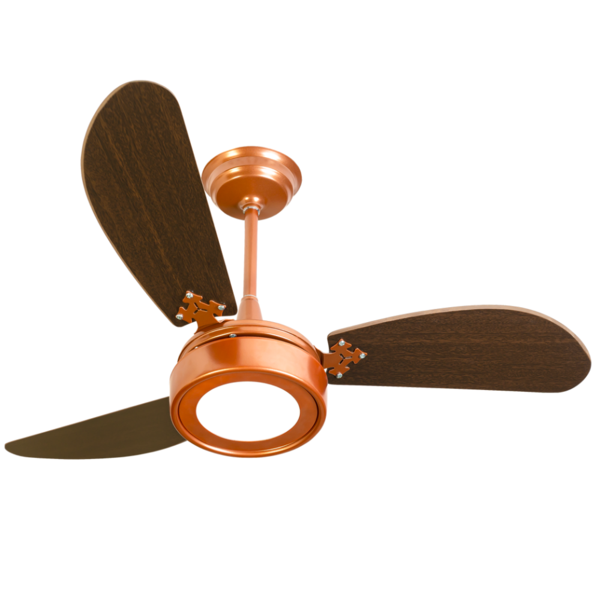 Ventilador De Teto Venti-delta New Light Led 3 Pás Marrom/cob