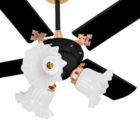 Ventilador De Teto Venti-delta New Zeta 4 Pás Laqueada Preto/