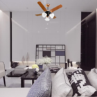 Ventilador De Teto Venti-delta New Zeta 4 Pás Mogno Preto/cob