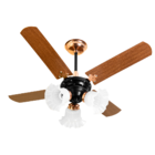 Ventilador De Teto Venti-delta New Zeta 4 Pás Mogno Preto/cob