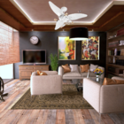 Ventilador De Teto Venti-delta Sputinik 3 Pás Laqueada Branco