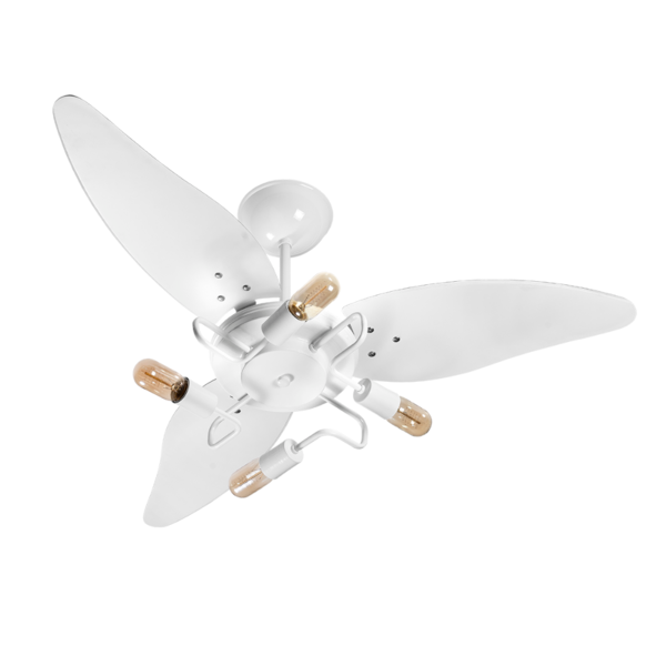 Ventilador De Teto Venti-delta Sputinik 3 Pás Laqueada Branco