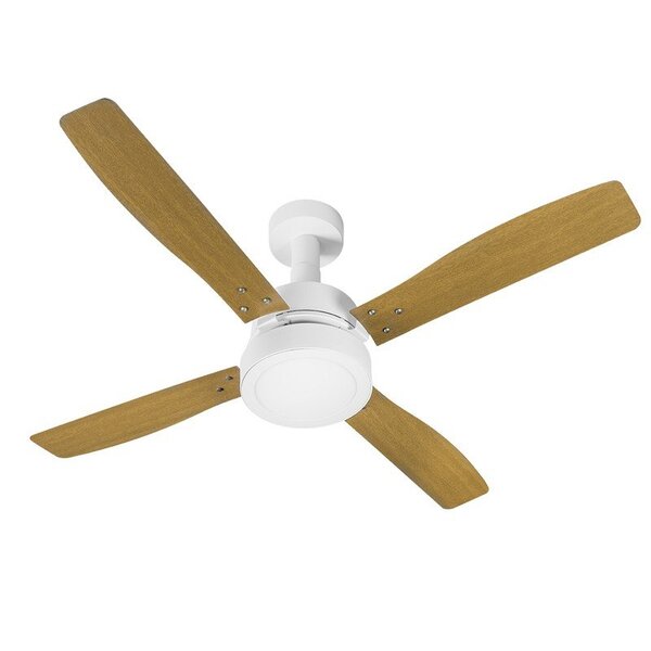 Ventilador De Teto Venti-delta Vintage Led Com 4 Pás Marrom /