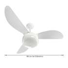 Ventilador de Teto Ventisol Fenix 3 Pás 96 cm Branco 110V