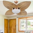 Ventilador De Teto Vidro Fechado Dunamis Pá Rádica Freijó Vol