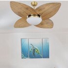 Ventilador De Teto Vidro Fechado Dunamis Pá Rádica Volare Dou