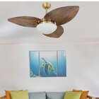 Ventilador De Teto Vidro Fechado Dunamis Pá S3 Rádica Imbuia