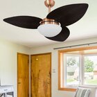 Ventilador De Teto Vidro Fechado Dunamis Pá S3 Volare Cobre/m