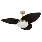 Ventilador De Teto Vidro Fechado Dunamis Pá S3 Volare Dourado
