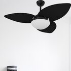 Ventilador De Teto Vidro Fechado Dunamis Pá S3 Volare Preto