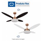 Ventilador De Teto Vidro Plano 4 Pás Lanai Flex Volare 220v C