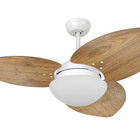 Ventilador De Teto Volare Branco Vidro Dunamis Freijó 110v