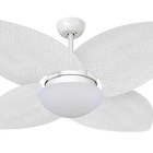 Ventilador De Teto Volare Branco Vidro Dunamis Palha 220v