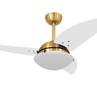 Ventilador De Teto Volare Dourado Class Branco 3 Pás 110v