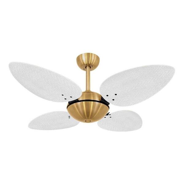 Ventilador De Teto Volare Dourado Office Pétalo Palmae 4 Pás