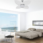 Ventilador De Teto Volare Escovado Dunamis Vidro Palmae 110v