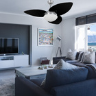 Ventilador De Teto Volare Escovado Vidro Dunamis Preto 220v