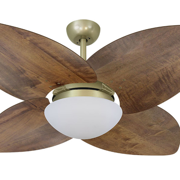 Ventilador De Teto Volare Gold Vidro Dunamis Imbuia 220v
