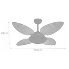 Ventilador De Teto Volare Office Petalo Palmae Tabaco 127v