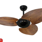 Ventilador De Teto Volare Preto Office Dunamis Imbuia 220v