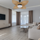 Ventilador De Teto Volare Preto Vidro Dunamis Freijó 110v