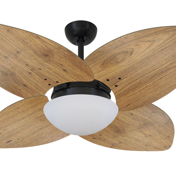 Ventilador De Teto Volare Preto Vidro Dunamis Freijó 220v