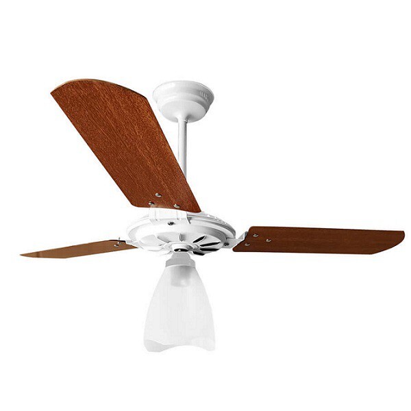 Ventilador De Teto Yris 150w E 180w Branco Pás Mogno Ventex -