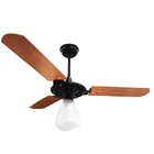 Ventilador De Teto Yris 150w E 180w Preto Pás Mogno Ventex -