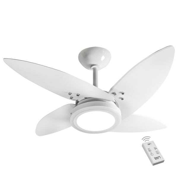 Ventilador Led Roma Branco 4 Pás 220v E Controle Remoto