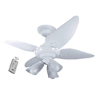 Ventilador Luminária Hare Branco 110v 4 Pás E Controle