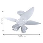 Ventilador Lustre Manour Branco 110v 4 Pás Branca