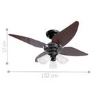 Ventilador Lustre Manour Fumê 220v 4 Pás Tabaco