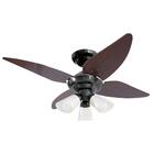 Ventilador Lustre Manour Fumê 220v 4 Pás Tabaco