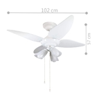 Ventilador Lustre Manour Plus Branco 220v 4 Pás Branca