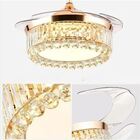 Ventilador Lustre Retrátil Luxo Cristal Led Controlo Remoto