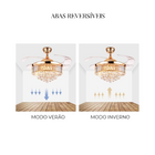 Ventilador Lustre Retrátil Luxuoso Led Controle Remoto