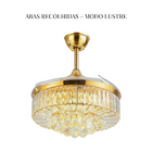 Ventilador Lustre Retrátil Luxuoso Led Controle Remoto