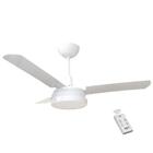 Ventilador Luz Led Branco 220v 3 Pás Brancas E Controle