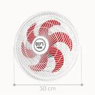 Ventilador Maggie Parede Branco Oscilante 127v Pás Vermelho
