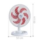 Ventilador Médio Maggie Branco Oscilante 127v Pás Vermelha