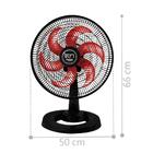 Ventilador Mesa Lorena Preto Oscilante 127v Pás Vermelha