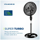 Ventilador Mondial 8 Pás Super Turbo Tech 127v Preto/prata