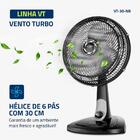 Ventilador Mondial Vt-30nb 30cm Preto Com Prata 220v