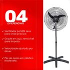 Ventilador Oscilante Pedestal Preto 50cm Bivolt Tron