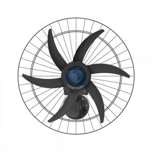 Ventilador Parede 60cm Turbo 6 Pás Bv Steel Preto Ventisol