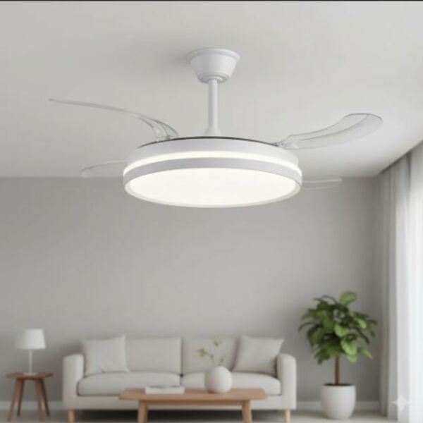 Ventilador Retrátil Com Led Moderno – Perfeito Para Decorar E