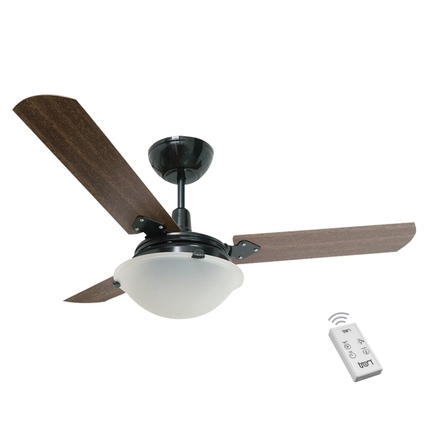 Ventilador Strill Preto 220v 3 Pás Verniz E Controle Remoto