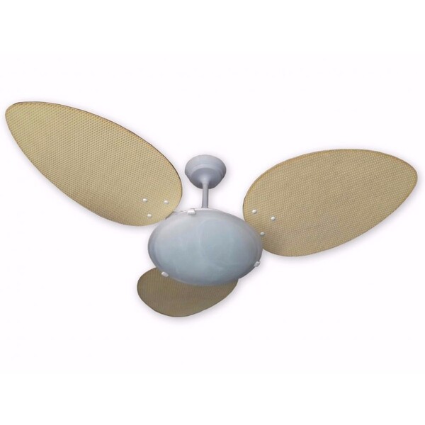 Ventilador Teto Branco Pás Rattan Natural 127v - Ventchêsul